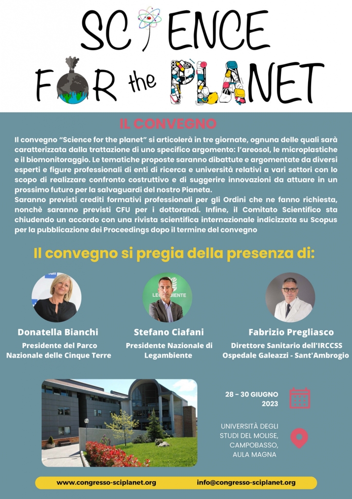 Convegno "Science for the Planet", 28-30 giugno 2023, Campobasso